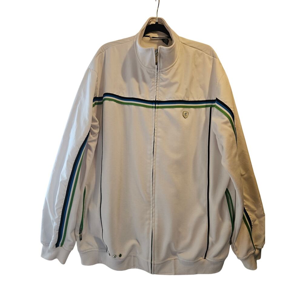 Rocawear Track Jacket Mens 2XL White Full Zip Y2K Streetwear Hip Hop